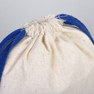 Fabric Pouch 6" W x 8" H (15.5 cm x 20 cm) - Dark Blue Handle (Customize) - Pamusan.com