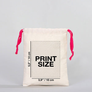 Fabric Pouch 6" W x 8" H (15.5 cm x 20 cm) - Fuchsia Handle (Customize) - Pamusan.com