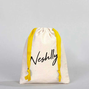 Fabric Pouch 6" W x 8" H (15.5 cm x 20 cm) - Yellow Handle (Customize) - Pamusan.com