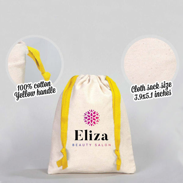 Fabric Pouch 6" W x 8" H (15.5 cm x 20 cm) - Yellow Handle (Customize) - Pamusan.com