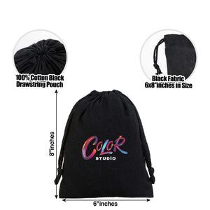 Fabric Pouch 6" W x 8" H – Black (customizable) - Pamusan.com
