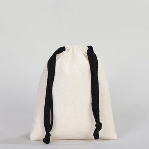 Fabric Pouch 6" W x 8" H – Black Drawstring - Pamusan.com