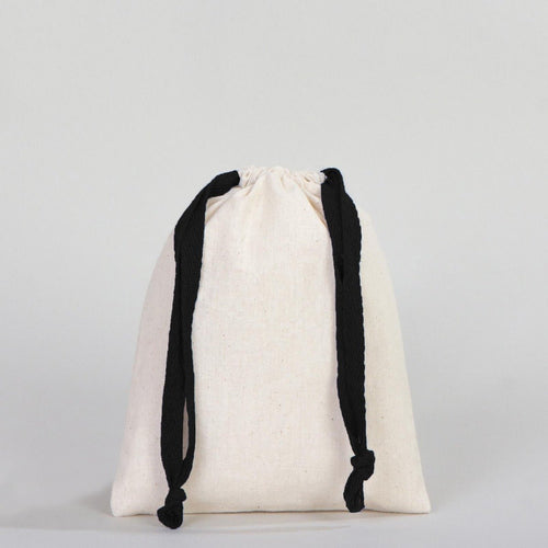 Fabric Pouch 6" W x 8" H – Black Drawstring - Pamusan.com
