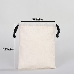 Fabric Pouch 6" W x 8" H – Black Drawstring - Pamusan.com