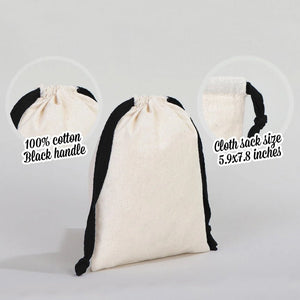 Fabric Pouch 6" W x 8" H – Black Drawstring - Pamusan.com