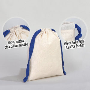Fabric Pouch 6" W x 8" H – Dark Blue Drawstring - Pamusan.com