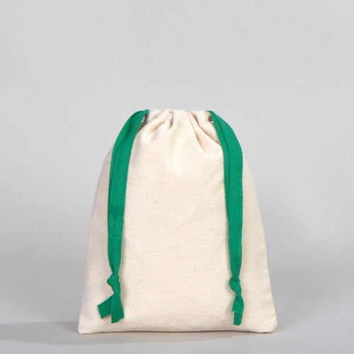 Fabric Pouch 6" W x 8" H – Green Drawstring - Pamusan.com