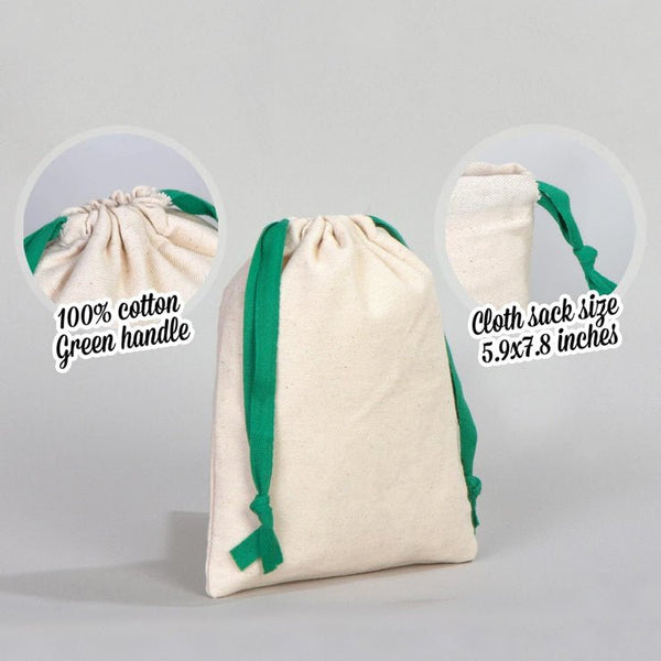 Fabric Pouch 6" W x 8" H – Green Drawstring - Pamusan.com