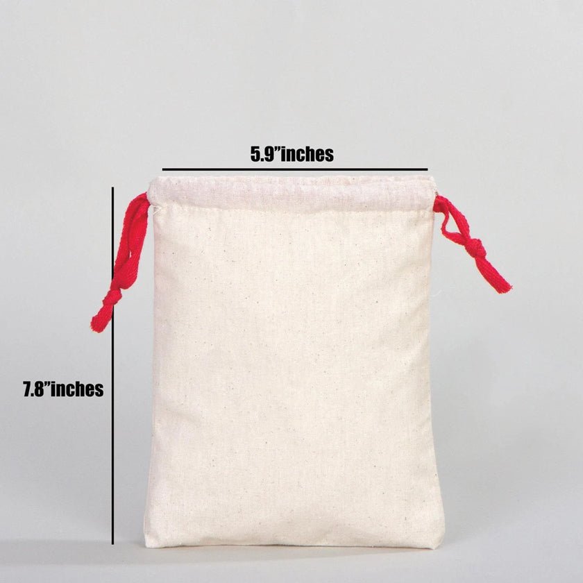 Fabric Pouch 6" W x 8" H – Red Drawstring - Pamusan.com