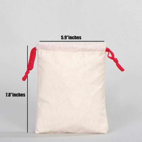 Fabric Pouch 6" W x 8" H – Red Drawstring - Pamusan.com