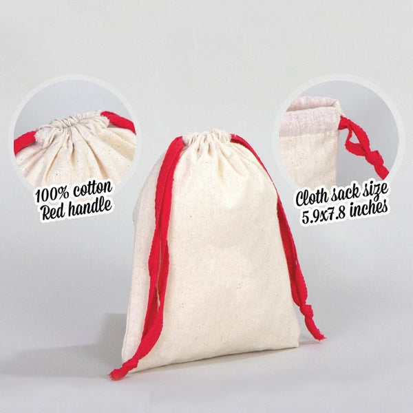Fabric Pouch 6" W x 8" H – Red Drawstring - Pamusan.com