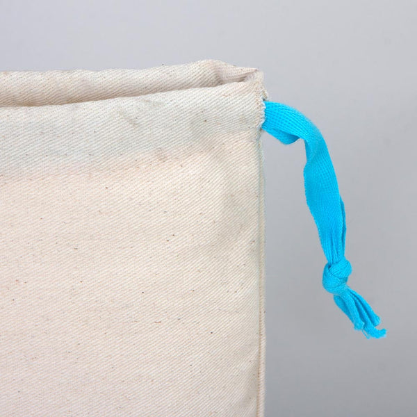 Fabric Pouch 6" W x 8" H – Turquoise Drawstring - Pamusan.com