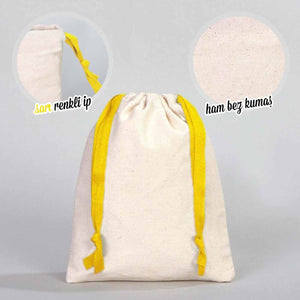 Fabric Pouch 6" W x 8" H – Yellow Drawstring - Pamusan.com