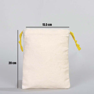 Fabric Pouch 6" W x 8" H – Yellow Drawstring - Pamusan.com