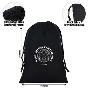 Fabric Pouch 8" W x 12" H – Black (customizable) - Pamusan.com