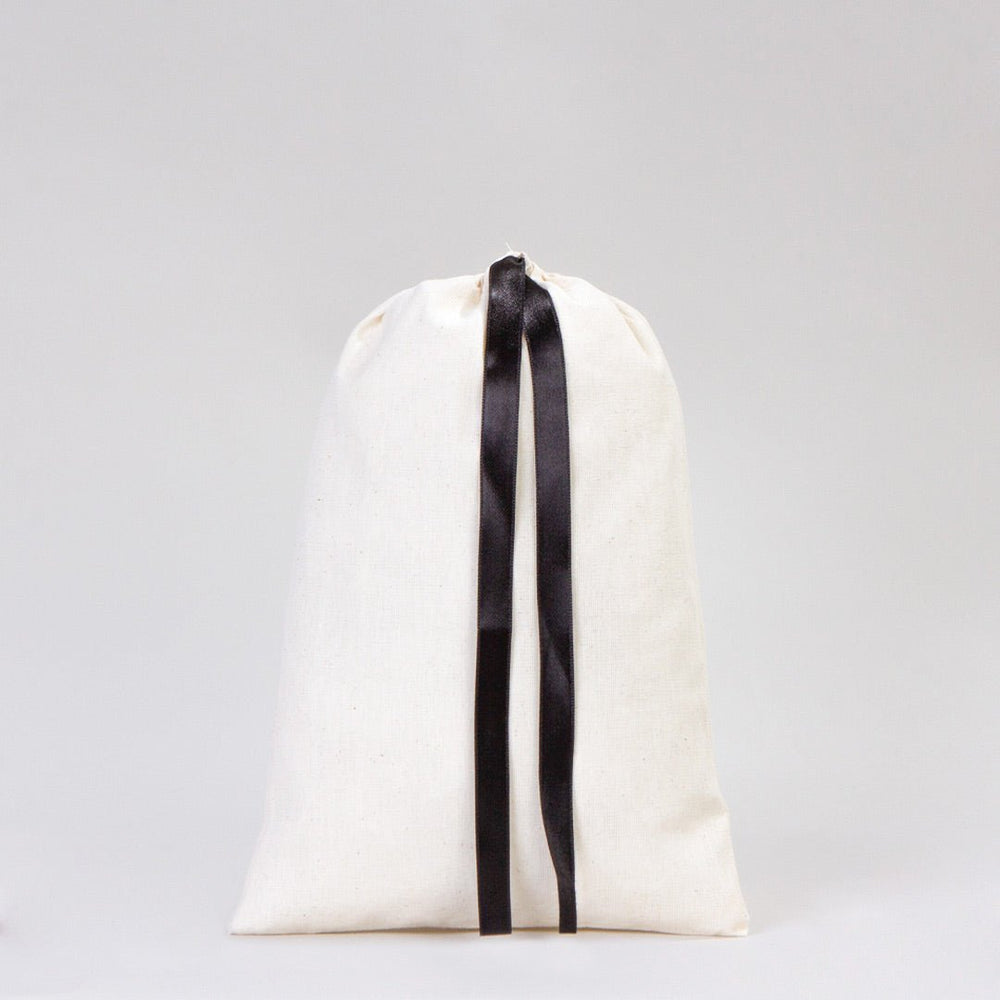 Fabric Pouch Bag with Black Ribbon – 8x12 Inches (Non - Printed) - Pamusan.com