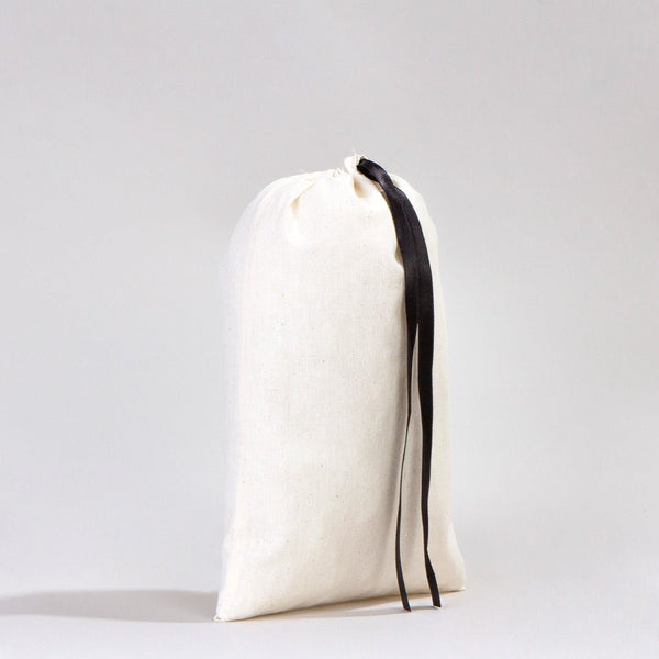 Fabric Pouch Bag with Black Ribbon – 8x12 Inches (Non - Printed) - Pamusan.com