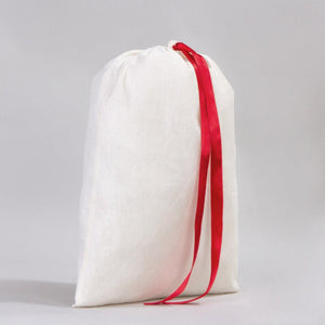Fabric Pouch Bag with Red Ribbon – 12x16 Inches - Pamusan.com