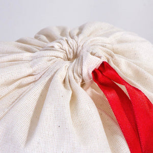 Fabric Pouch Bag with Red Ribbon – 12x16 Inches - Pamusan.com