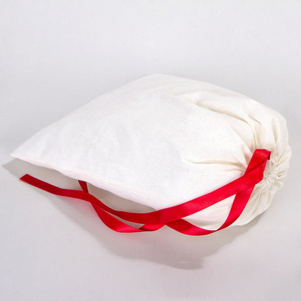 Fabric Pouch Bag with Red Ribbon – 12x16 Inches - Pamusan.com