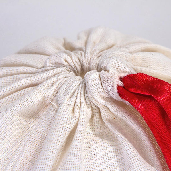 Fabric Pouch Bag with Red Ribbon – 8x12 Inches - Pamusan.com