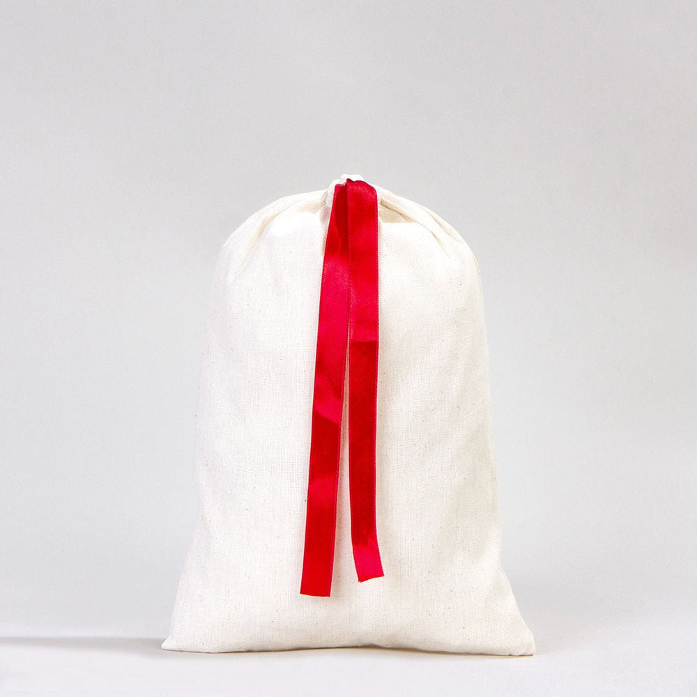 Fabric Pouch Bag with Red Ribbon – 8x12 Inches - Pamusan.com