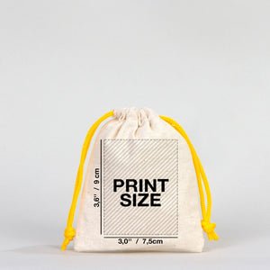 Fabric Pouch 4" W x 5" H (10 cm x 13 cm)  -  Yellow Handle (Customize)