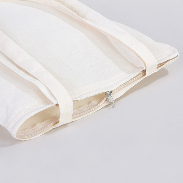 Cotton Tote Bag with Zipper 14"x16" – Natural Color Eco-Friendly Cloth Bag