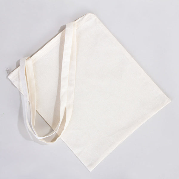Cotton Tote Bag with Zipper 14"x16" – Natural Color Eco-Friendly Cloth Bag