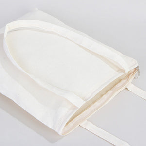 Cotton Tote Bag with Zipper 14"x16" – Natural Color Eco-Friendly Cloth Bag