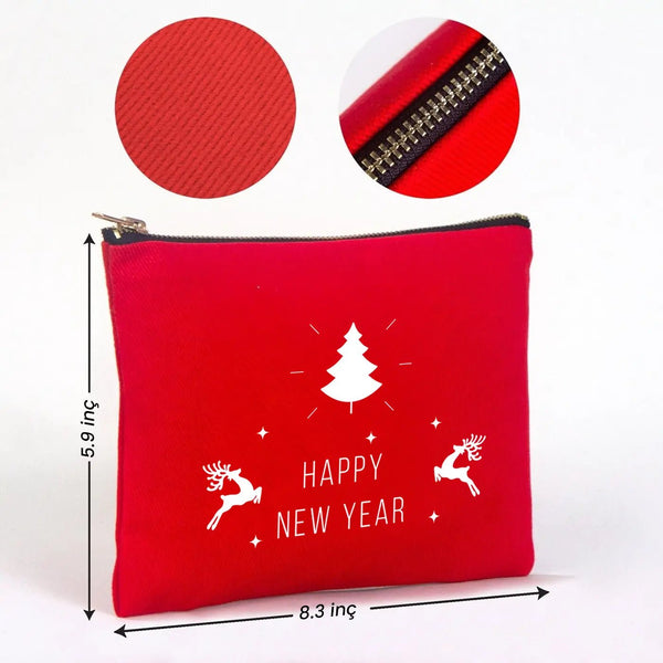 Festive Holiday Red Clutch Bag – New Year Printed Design for Gifting and Celebrations - Pamusan.com