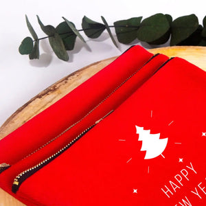 Festive Holiday Red Clutch Bag – New Year Printed Design for Gifting and Celebrations - Pamusan.com