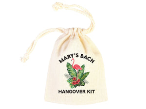 Flamingo Hangover Kit Bags - Party Recovery Surival kit Bags - Custom Name Hangover bags - Pamusan.com