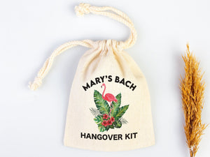 Flamingo Hangover Kit Bags - Party Recovery Surival kit Bags - Custom Name Hangover bags - Pamusan.com