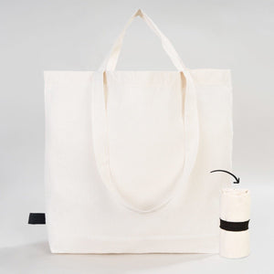 Foldable Cotton Shopping Tote Bag – 19" × 16" × 4" (48 × 41 × 10 cm) – 4 oz - Pamusan.com