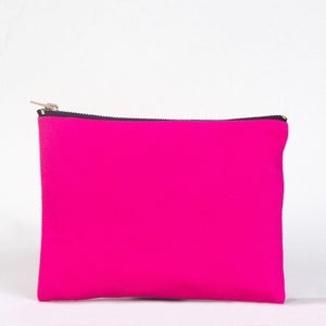 Fuchsia Cotton Clutch Bag – 8"x6" Reusable Cosmetic & Makeup Pouch - Pamusan.com