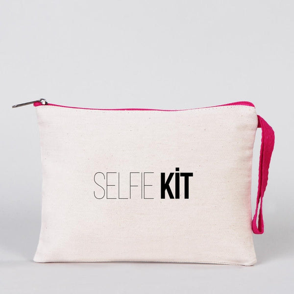 Fuchsia Zipper Custom Cotton Pouch – 8"x6" Personalized Clutch Bag - Pamusan.com