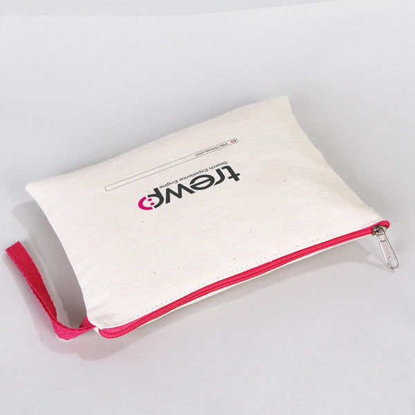 Fuchsia Zipper Custom Cotton Pouch – 8"x6" Personalized Clutch Bag - Pamusan.com