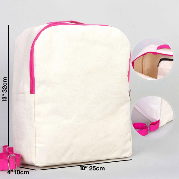 Fuschia VIP Canvas Backpack – 10" × 13" (25 × 32 cm), 10 oz - Pamusan.com
