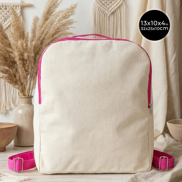 Fuschia VIP Canvas Backpack – 10" × 13" (25 × 32 cm), 10 oz - Pamusan.com