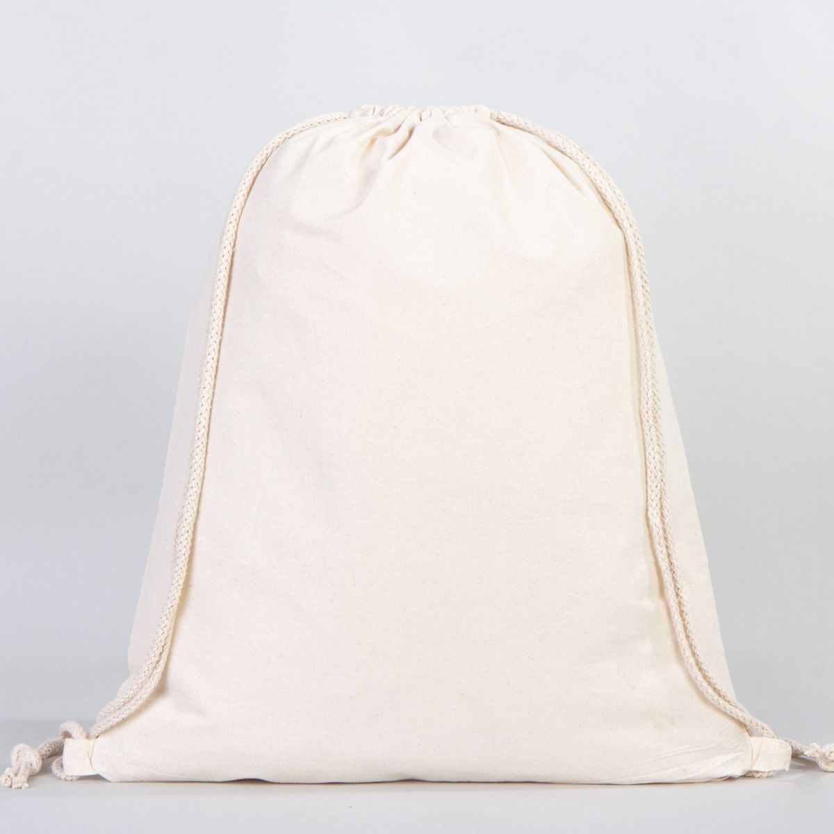 Gabardine Drawstring Fabric Backpack -  16" W x 20" H (40 cm x 50 cm)  Large Size - (Customize)