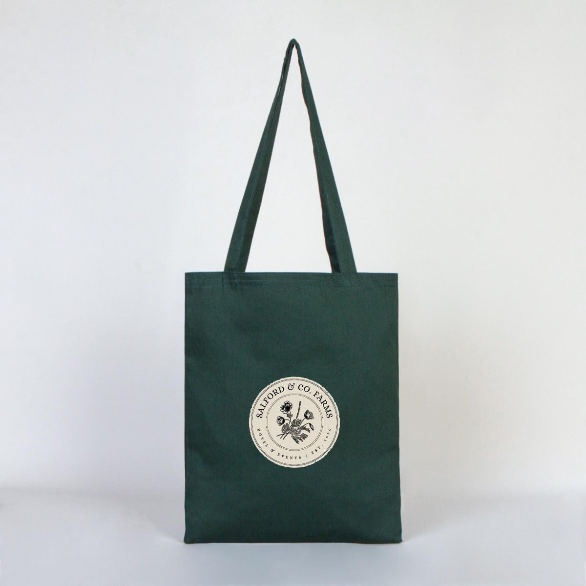 Gabardine Tote Bag Green 14" W x 16" H (35 cm x 40 cm) -  (Customize)