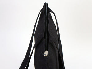 Gabardine Tote Bags With Zipper – Black 14"W x 16"H Custom Cotton Promotional Bags - Pamusan.com