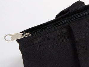 Gabardine Tote Bags With Zipper – Black 14"W x 16"H Custom Cotton Promotional Bags - Pamusan.com