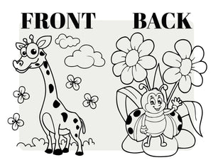 Giraffe and Bee Coloring Bag 14"W x 16"H (35x40 cm) - Pamusan.com