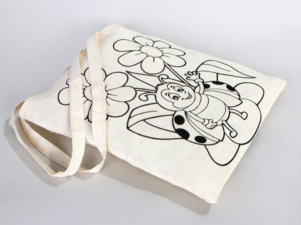 Giraffe and Bee Coloring Bag 14"W x 16"H (35x40 cm) - Pamusan.com