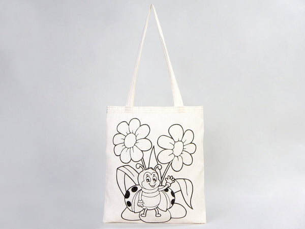 Giraffe and Bee Coloring Bag 14"W x 16"H (35x40 cm) - Pamusan.com