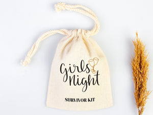 Girl's Night Survivor Kits, Oh Shit Kit hangover Bag, Recover Kit Bags, Custom With Your name or Design, Bachelorette Party, Girls Trip - Pamusan.com