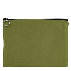 Green Cotton Zippered Clutch Pouch – 12" × 8" (30 × 21 cm) – 10 oz Fabric - Pamusan.com