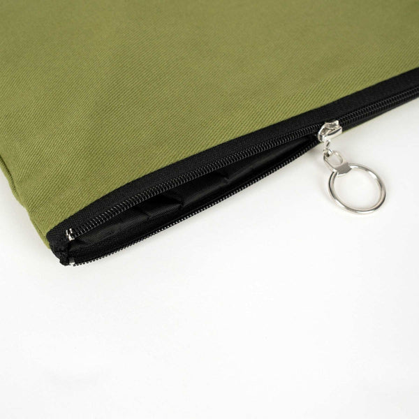 Green Cotton Zippered Clutch Pouch – 12" × 8" (30 × 21 cm) – 10 oz Fabric - Pamusan.com